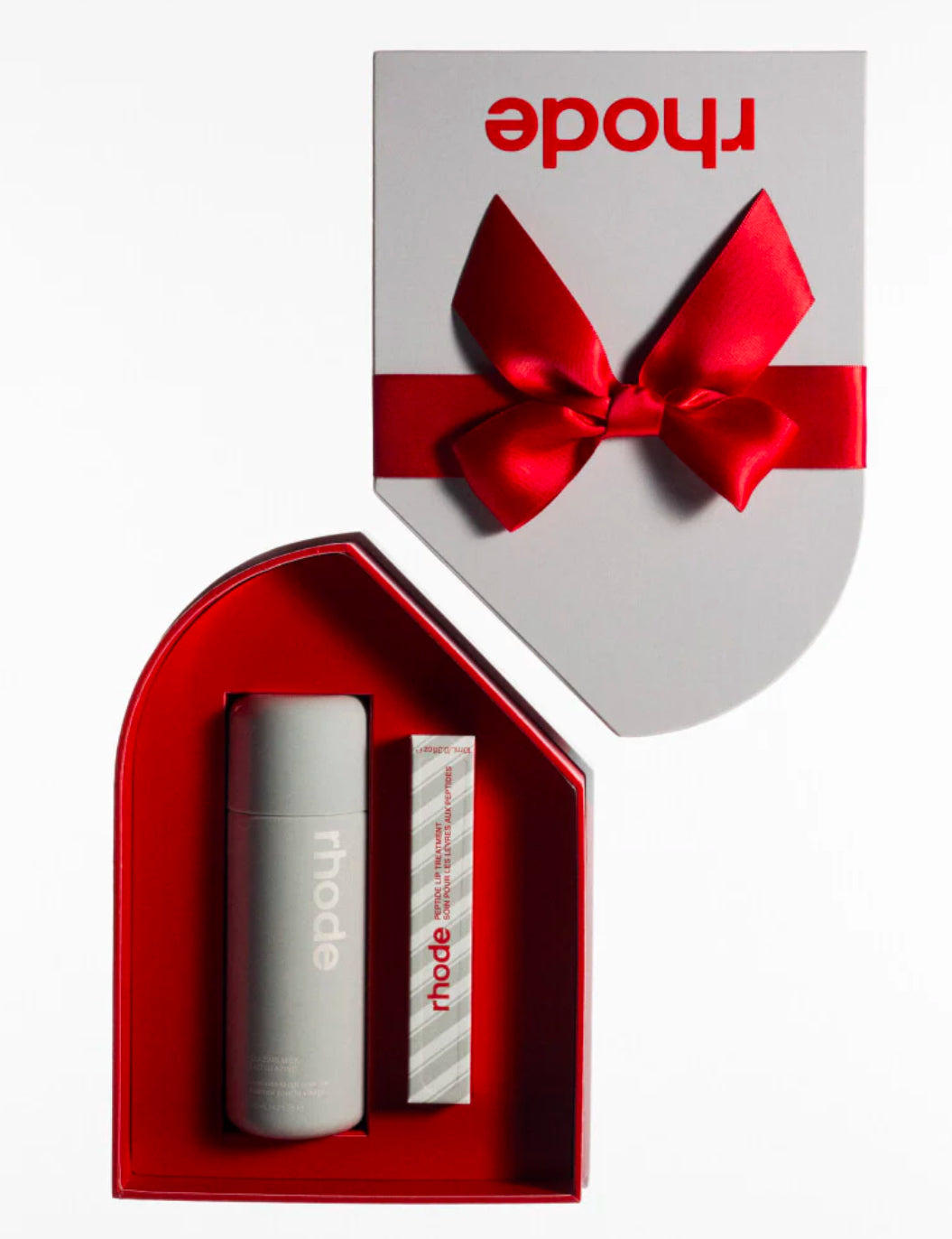 Rhode holiday duo GLAZING MILK + PEPTIDE LIP TREATMENT in Peppermint Glaze