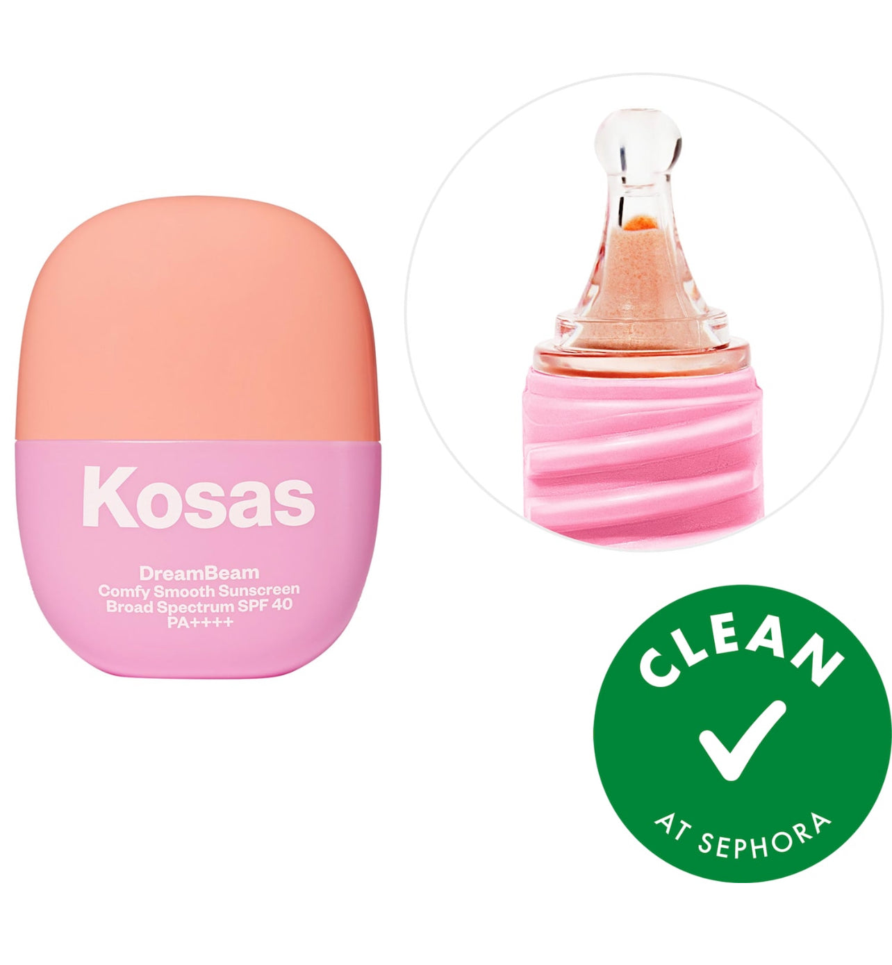 Kosas DreamBeam Silicone-Free Mineral Sunscreen SPF 40 with Ceramides and Peptides